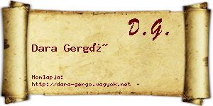 Dara Gergő névjegykártya